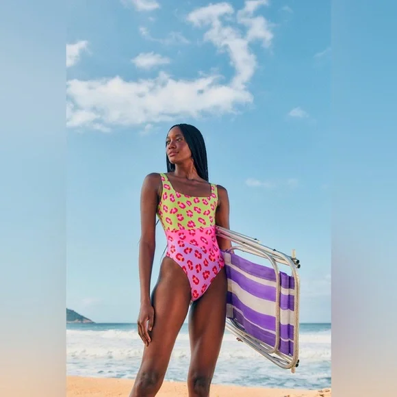 FARM Rio Maxi Leopard Patch One Piece Swimsuit - Picture 1 of 5